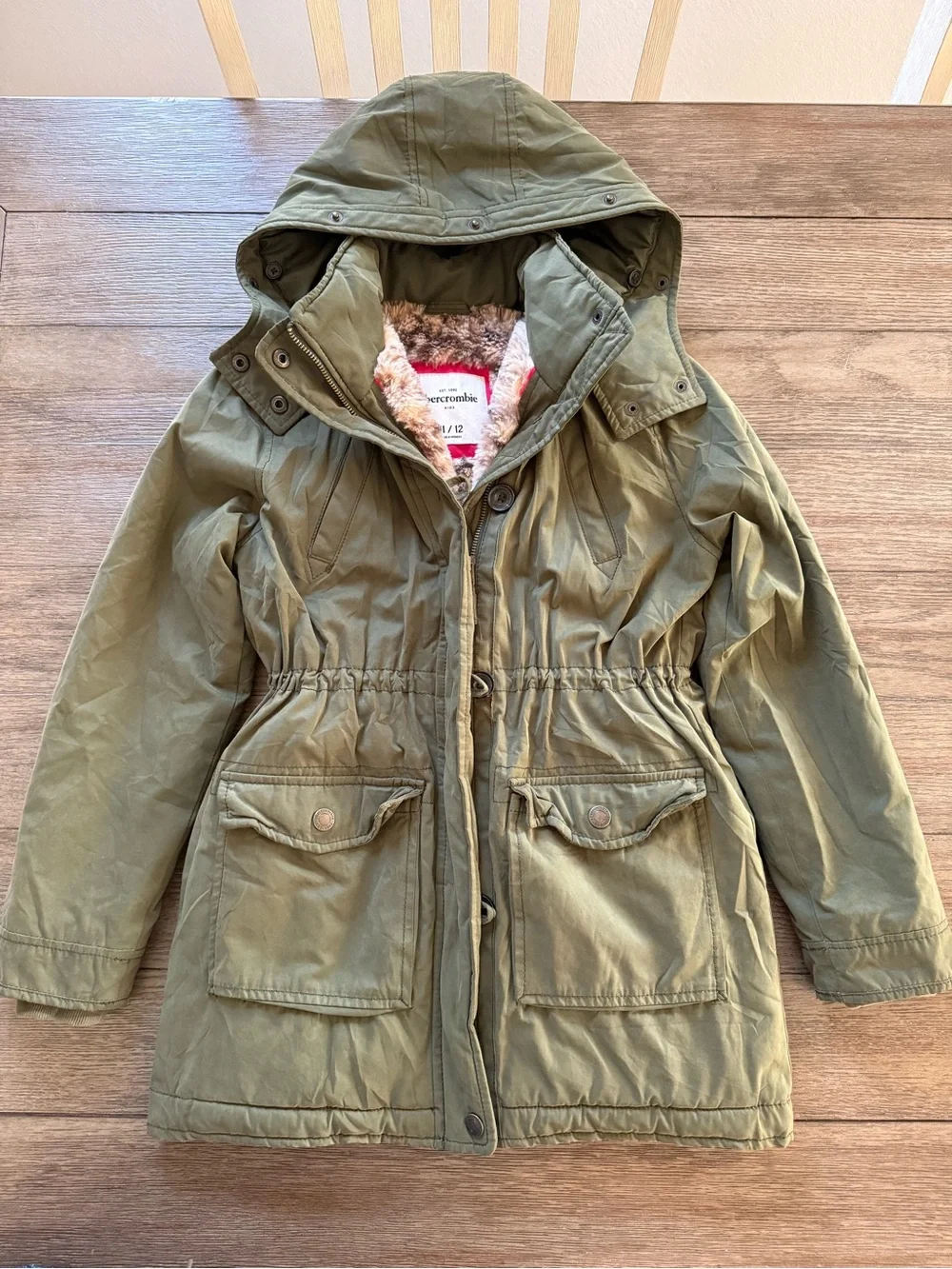 Abercrombie & Fitch - Olive Green Hooded Parka Jacket